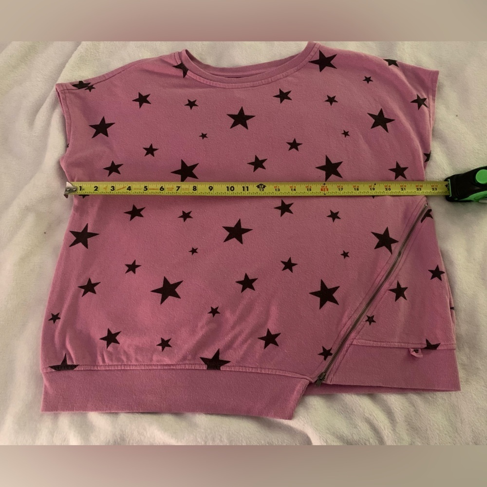 Seven7 Pink Crew Neck Zipper Detail T-Shirt M - Picture 10 of 14